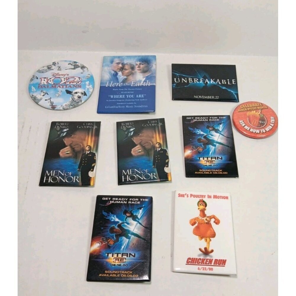 Dvd Movie Promtional Pin Button Lot Man Of Honor Titan AE McDonald's Unbreakable